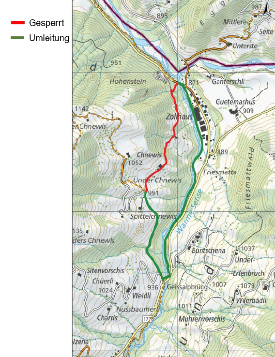 Fermeture du sentier de randonnée à Zollhaus