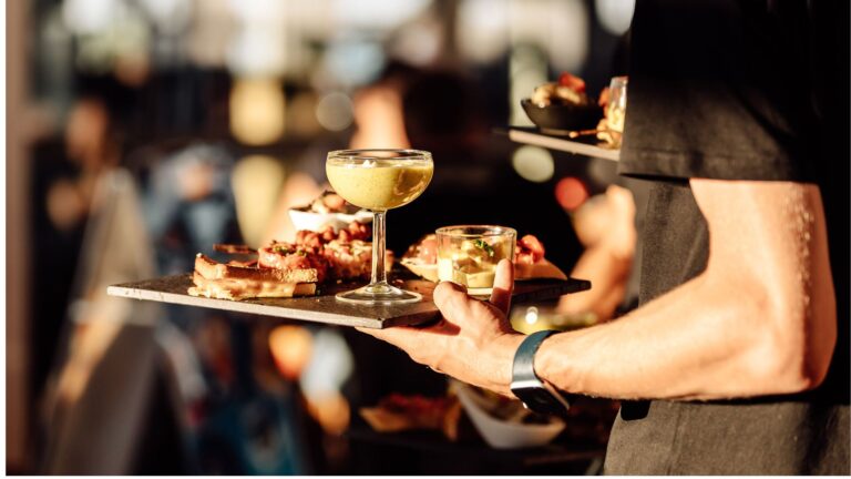 Tapas and wine with a mountain view