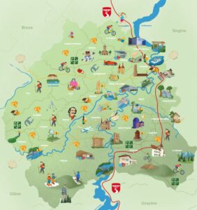 La Sarine : touristic map of the District