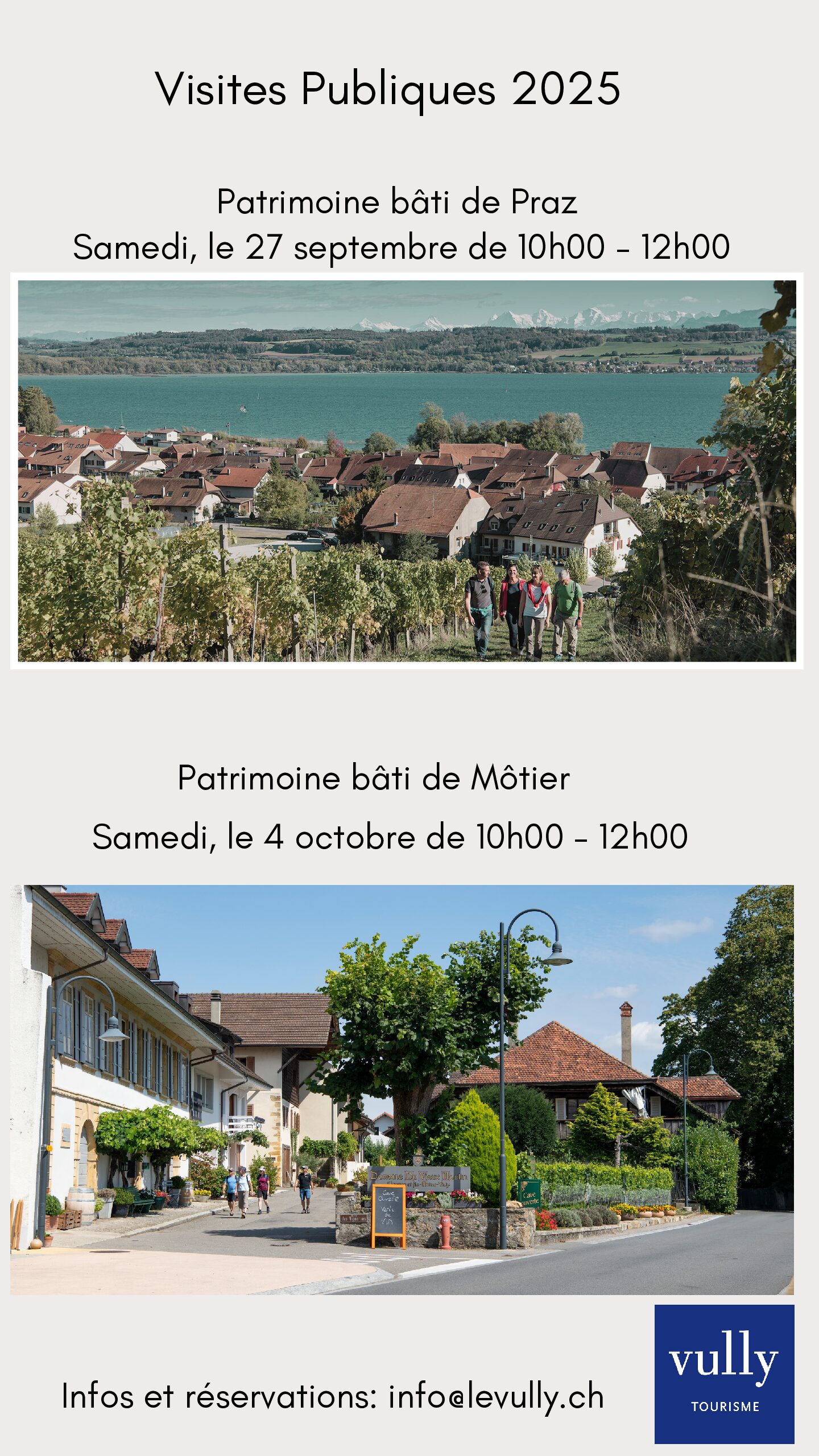 Public guided tours Vully