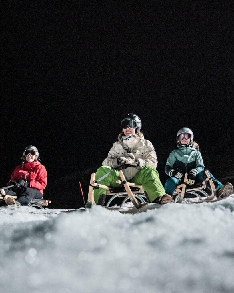 Nighttime Sledding with Fondue Delight