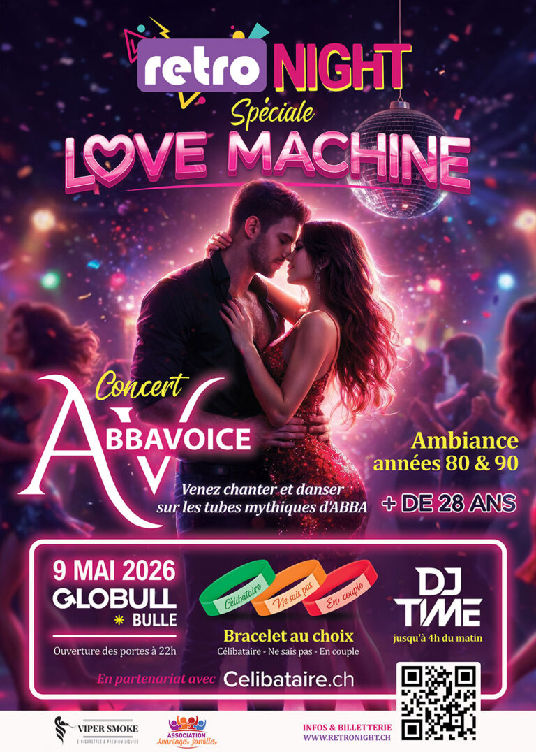 Retro Night spéciale LOVE MACHINE avec un concert d’ABBA Voice