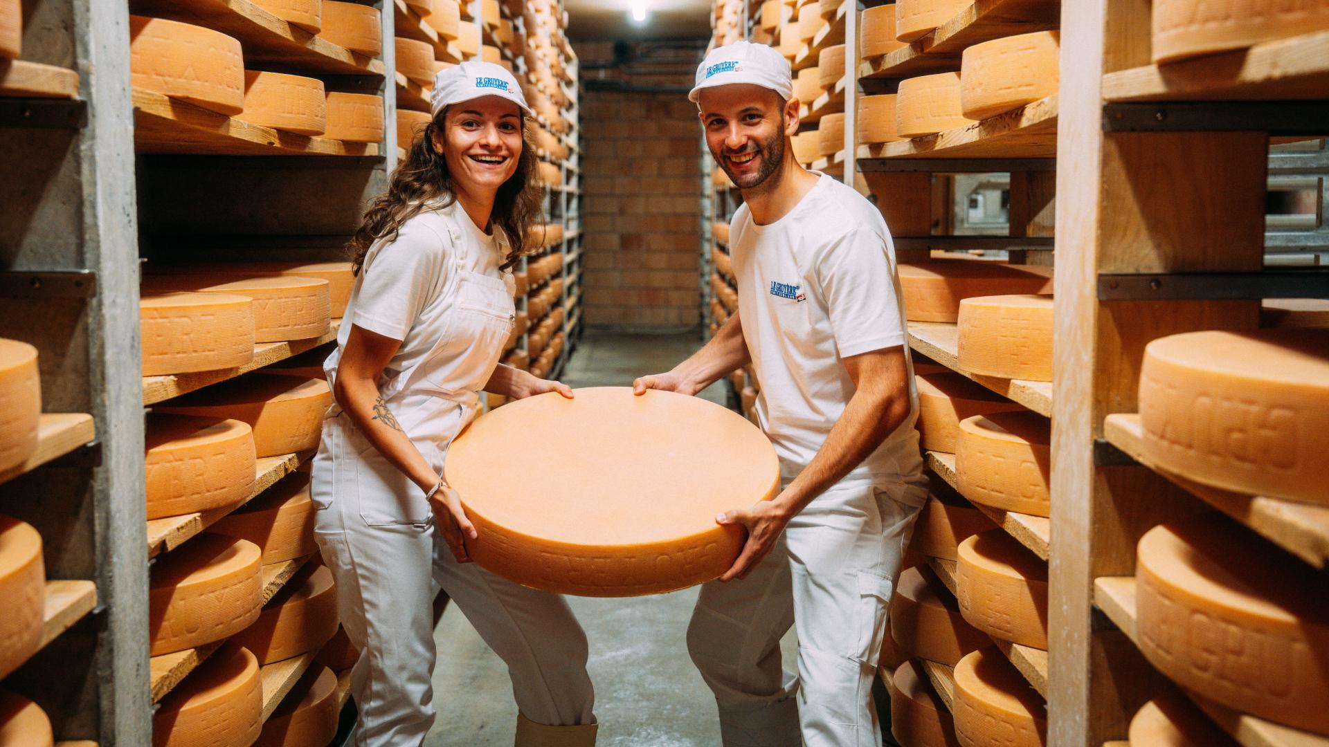 La Maison du Gruyère, a wheel of Gruyère AOP in Pringy, in the Gruyère region