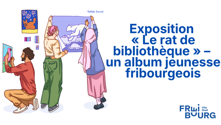 Cover – Expo Le rat de bibliothèque – illu et logos