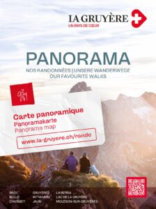 Panoramic map of the hikes in La Gruyere