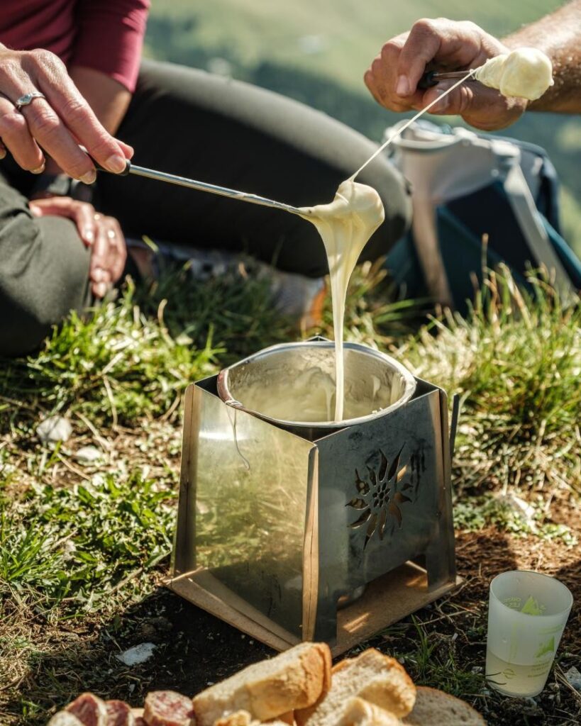 Fondue avec vue panoramique aux Paccots